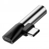 Adapter Audio Baseus L41 USB-C to Mini Jack 3.5mm + USB-C (silver)