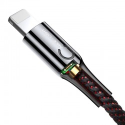 Baseus C-shaped Lightning Cable with LED Lamp 2.4A 1m (Black)