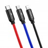 Baseus Rapid USB Cable 3in1 Type C / Lightning / Micro 3A 1,2M - Black