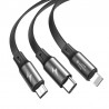 Kabel USB Baseus Fabric 3w1 USB-C / Lightning / Micro 3,5A 1,2m (szary)