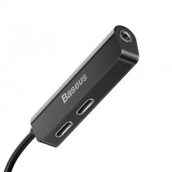 Baseus L52 Audio Adapter Lightning to Mini Jack 3.5mm i 2x Lightning (Black)