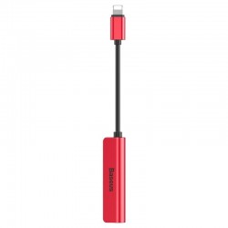 Baseus L52 Audio Adapter Lightning to Mini Jack 3.5mm & 2x Lightning (Red)