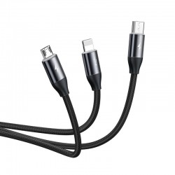Baseus Car Co-sharing Cable USB for Micro / USB-C / Lightning, 3.5A 1m (Black)