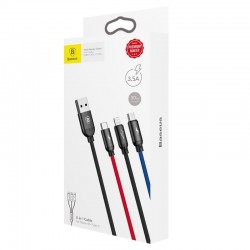 Baseus 3in1 Cable USB-C / Lightning / Micro 3,5A 0,3m (Black)