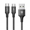 Kabel USB-C Baseus Rapid 2w1 Lightning / Micro 3A 1,2m (czarno-złoty)