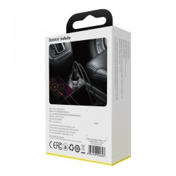 Baseus Digital Display Car Charger USB QC4.0 + USB-C PD 3.0,45W 5A (silver)