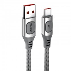 Quick Charge USB-C Baseus Flash, QC 3.0, Huawei SCP, Samsung AFC, 5A, 2m (silver)