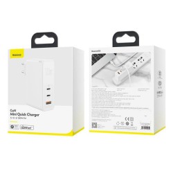 Baseus GaN C+C+U, 120W, EU (white) mains charger