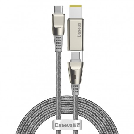 Baseus Flash Series Fast Charging Data Cable with Square Lenovo Head Type-C to C+DC 100W 2m Grey