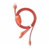 3in1 USB cable Baseus Flash Series, USB-C + micro USB + Lightning, 40W, 5A, 1.2m (orange)