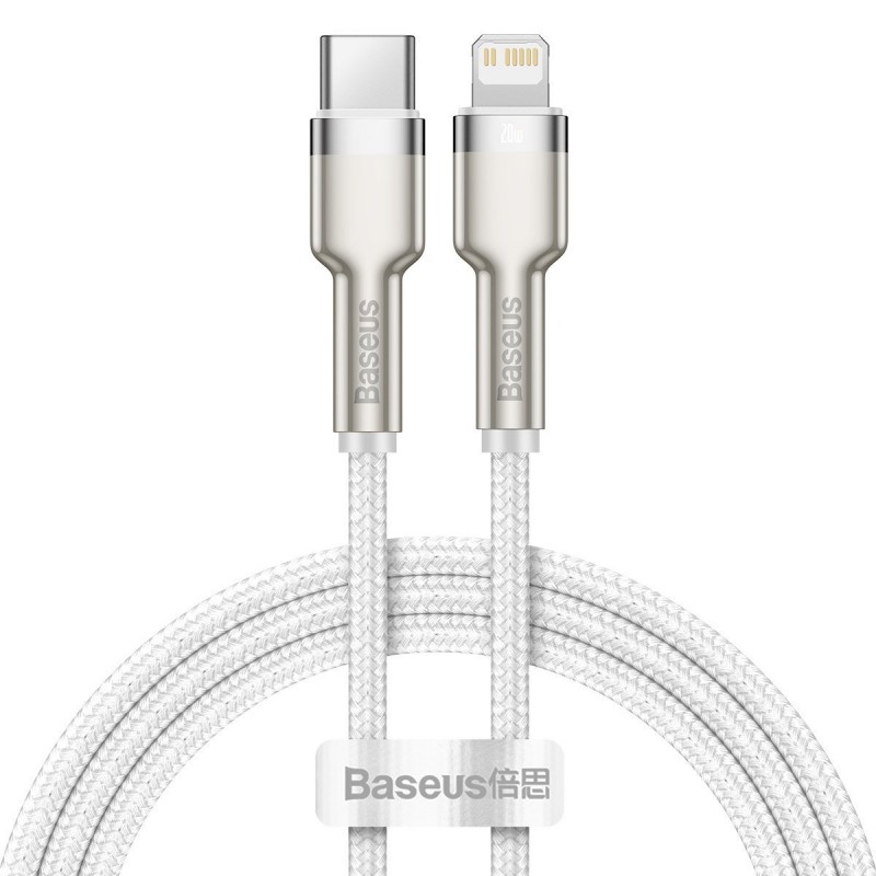 USB-C cable for Lightning Baseus Cafule, PD, 20W, 1m (white)