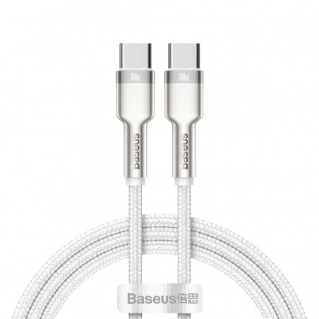 Cable USB-C to USB-C Baseus Cafule, 100W, 1m (white)