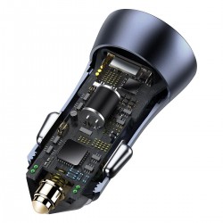 Baseus Golden Contactor Pro car charger, 2x USB, QC SCP, 40W (gray)