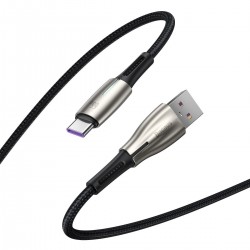 Baseus Water Drop-shaped Cable USB to Type-C, LED, 66W, 6A, 1m (black)