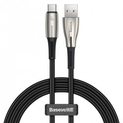 Baseus Water Drop-shaped Cable USB to Type-C, LED, 66W, 6A, 2m (black)