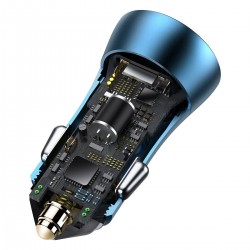 Baseus Golden Contactor Pro car charger, 2x USB, QC SCP, 40W (blue)