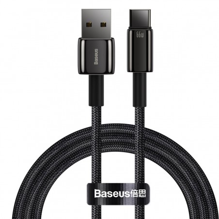 Baseus Tungsten Gold Cable USB to Type-C, 66W, 1m (black)