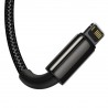 USB cable 3in1 Baseus Tungsten Gold, USB to micro USB / USB-C / Lightning, 3.5A, 1.5m (black)