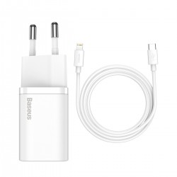 Baseus Super Si Quick Charger 1C 20W with USB-C cable for Lightning 1m (white)