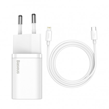 Baseus Super Si Quick Charger 1C 20W with USB-C cable for Lightning 1m (white)