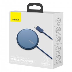 Baseus Simple Mini magnetic induction wireless charger, MagSafe, 15W (blue)