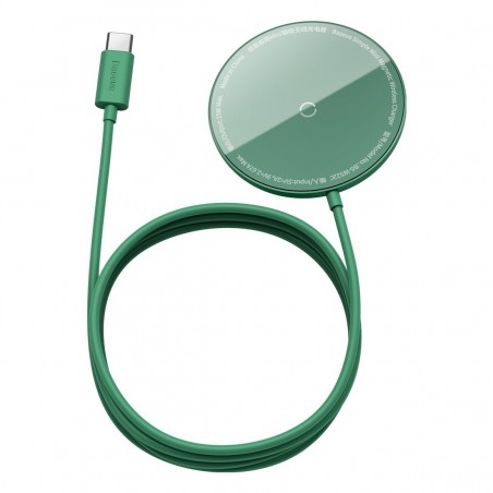 Baseus Simple Mini magnetic induction wireless charger, MagSafe, 15W (green)