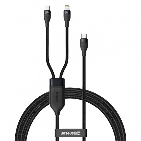 Baseus Flash Series 2-in-1 Cable Type-c to 2x Type-C, 100W, 1.5m Black