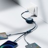 USB cable 3in1 Baseus Bright Mirror, USB to micro USB / USB-C / Lightning, 66W, 1.2m (blue)