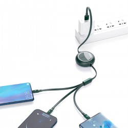 USB cable 3in1 Baseus Bright Mirror, USB to micro USB / USB-C / Lightning, 66W, 1.2m (green)