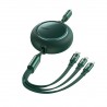 USB cable 3in1 Baseus Bright Mirror, USB to micro USB / USB-C / Lightning, 100W, 1.2m (green)