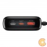 Baseus Q pow Digital Display Power Bank 20000mAh, IP, USB, USB-C, 22.5W with Type-C Cable (black)