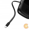 Baseus Q pow Digital Display Power Bank 20000mAh, IP, USB, USB-C, 22.5W with Type-C Cable (black)