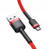 Cavo USB a Micro USB Baseus Cafule 1.5A 2m ricarica e trasmissione dati nylon antigroviglio (rosso)