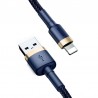 Cavo USB Lightning Baseus Cafule 2.4A 1m nylon (Oro+Blu scuro)