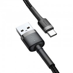 Cavo USB a Type-C Baseus Cafule USB-C 3A 1m (Grigio+Nero) ricarica trasmissione dati nylon android iphone