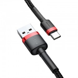 Cavo USB a Type-C Baseus Cafule USB-C 3A 1m (rosso+nero) ricarica trasmissione dati nylon android iphone