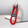 Cavo USB a Type C Baseus "Cafule" 2A 3m Nylon intrecciato (Rosso)