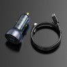 Baseus Particular Digital Display QC+PPS Car Charger 65W With Mini White USB-C Cable With E-mark Chip 1m 100W (black)