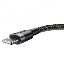 Cavo USB a Lightning per Iphone apple Baseus Cafule 1,5A 2m (Grigio+Nero) nylon ricarica e dati
