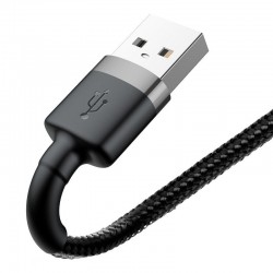 Cavo USB a Lightning per Iphone apple Baseus Cafule 1,5A 2m (Grigio+Nero) nylon ricarica e dati