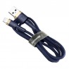 Cavo USB Iphone Lightning Baseus Cafule 1.5A 2m (Oro+Blu scuro) ricarica sincronizza dati nylon