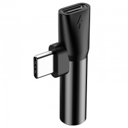 Baseus Audio Adapter USB-C to Mini Jack 3.5mm + USB-C (black)