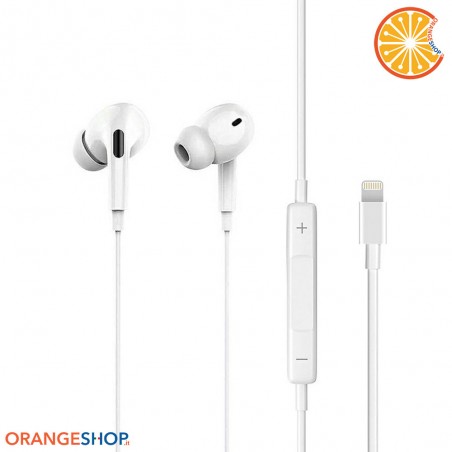 Cuffie auricolari HF stereo Lightning + microfono + controllo volume