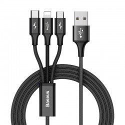 Baseus USB cable Rapid 3in1 USB Type-C / Lightning / Micro 1.2m - black