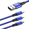 Baseus Rapid USB cable 3in1 Type C / Lightning / Micro 3A 1,2M (Blue)