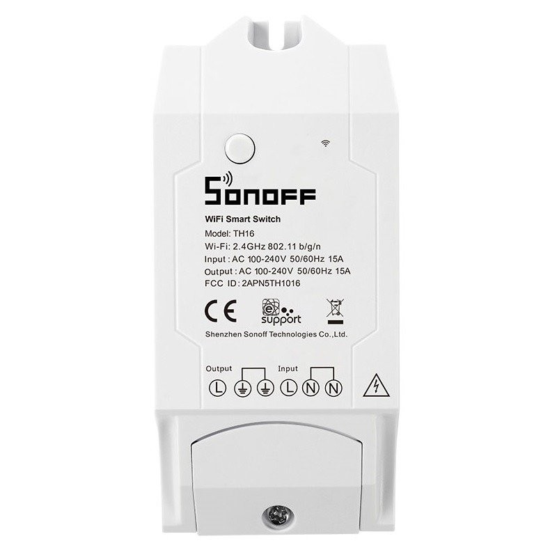 Smart switch WiFi Sonoff TH16 15A 3500W
