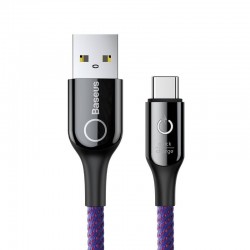 Baseus C-shaped Cable USB-C LED QC 3.0 1m (violet)