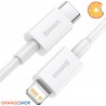 Cavo Baseus "Superior" da USB-C a IP per iPhone Apple, 20 W, PD, 25cm e 1mt Bianco
